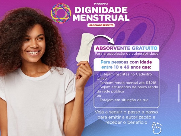 Programa dignidade menstrual já disponível no município