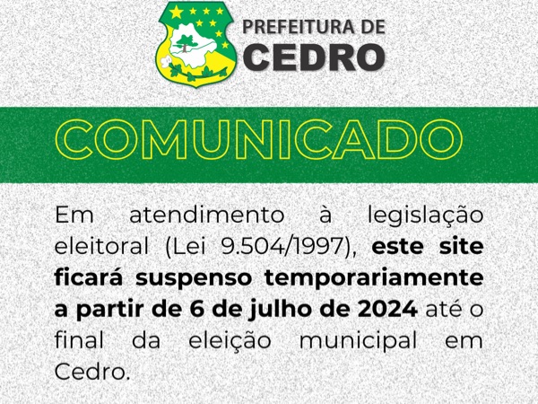 Site suspenso no período eleitoral