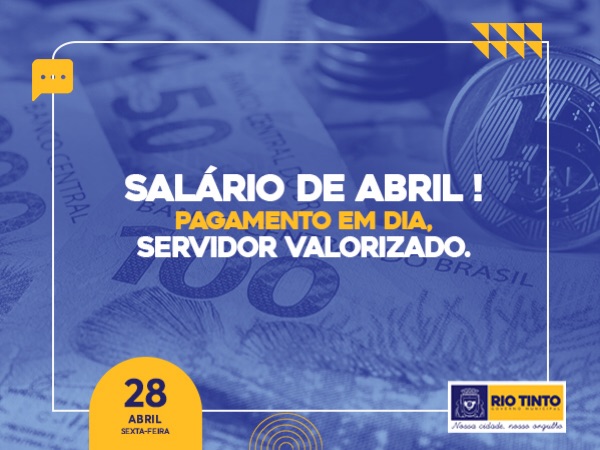Servidores municipais de Rio Tinto recebem pagamento de abril nesta sexta-feira (28)