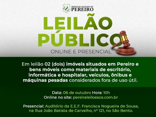 Aviso de Leilão Público