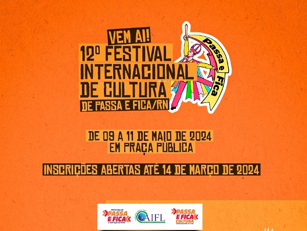Inscrições para o 12º Festival Internacional de Cultura