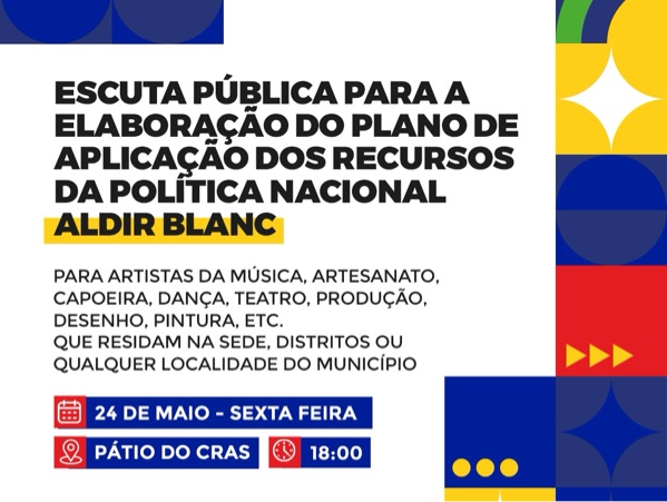 Cultura realizará escuta pública elaboração do plano de Aplicação dos recursos da Política Nacional Aldir Blanc